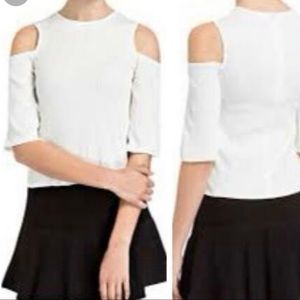 ❎❌SOLD❌❎Maje cutout shoulder top on white T1